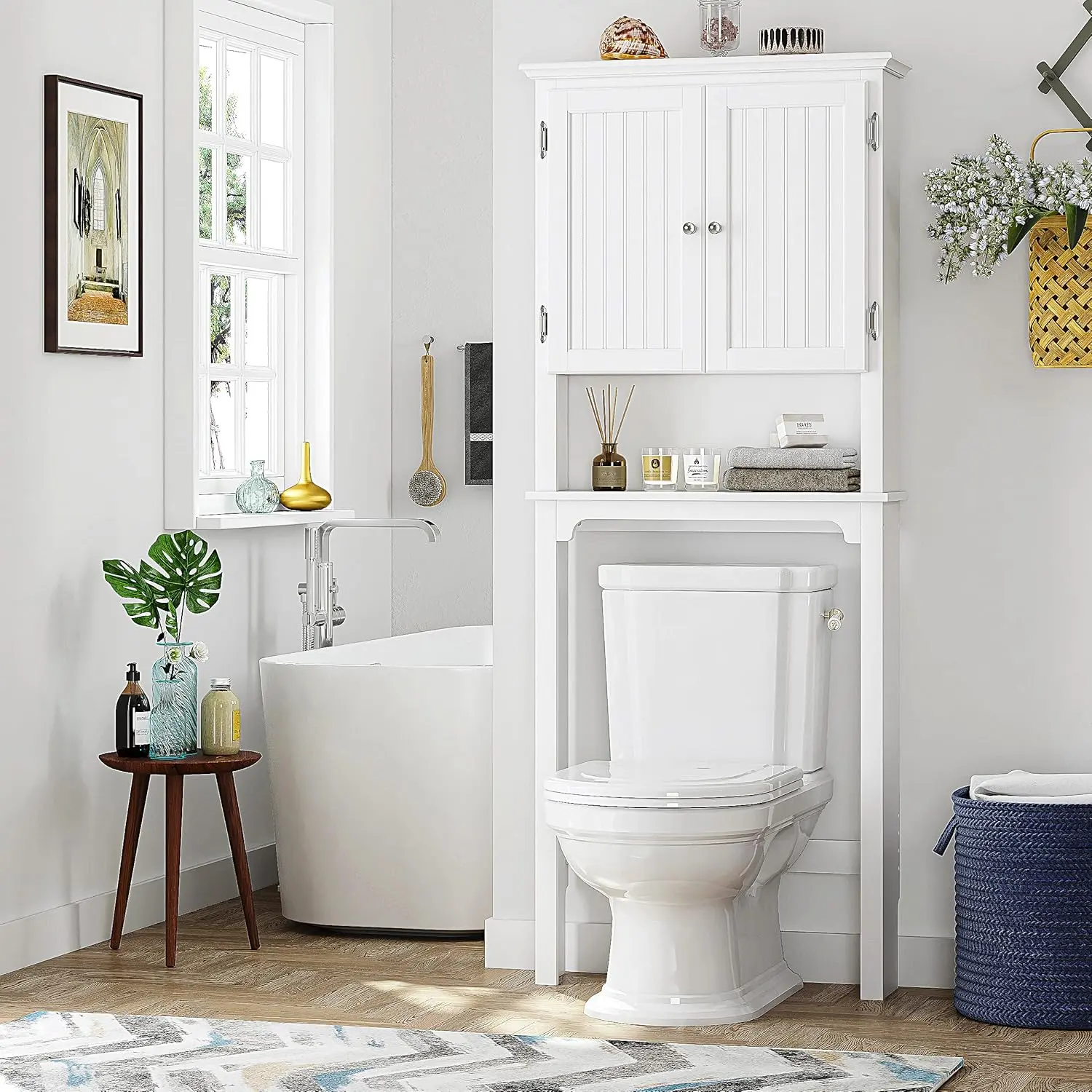 UTEX white over-the-toilet storage cabinet
