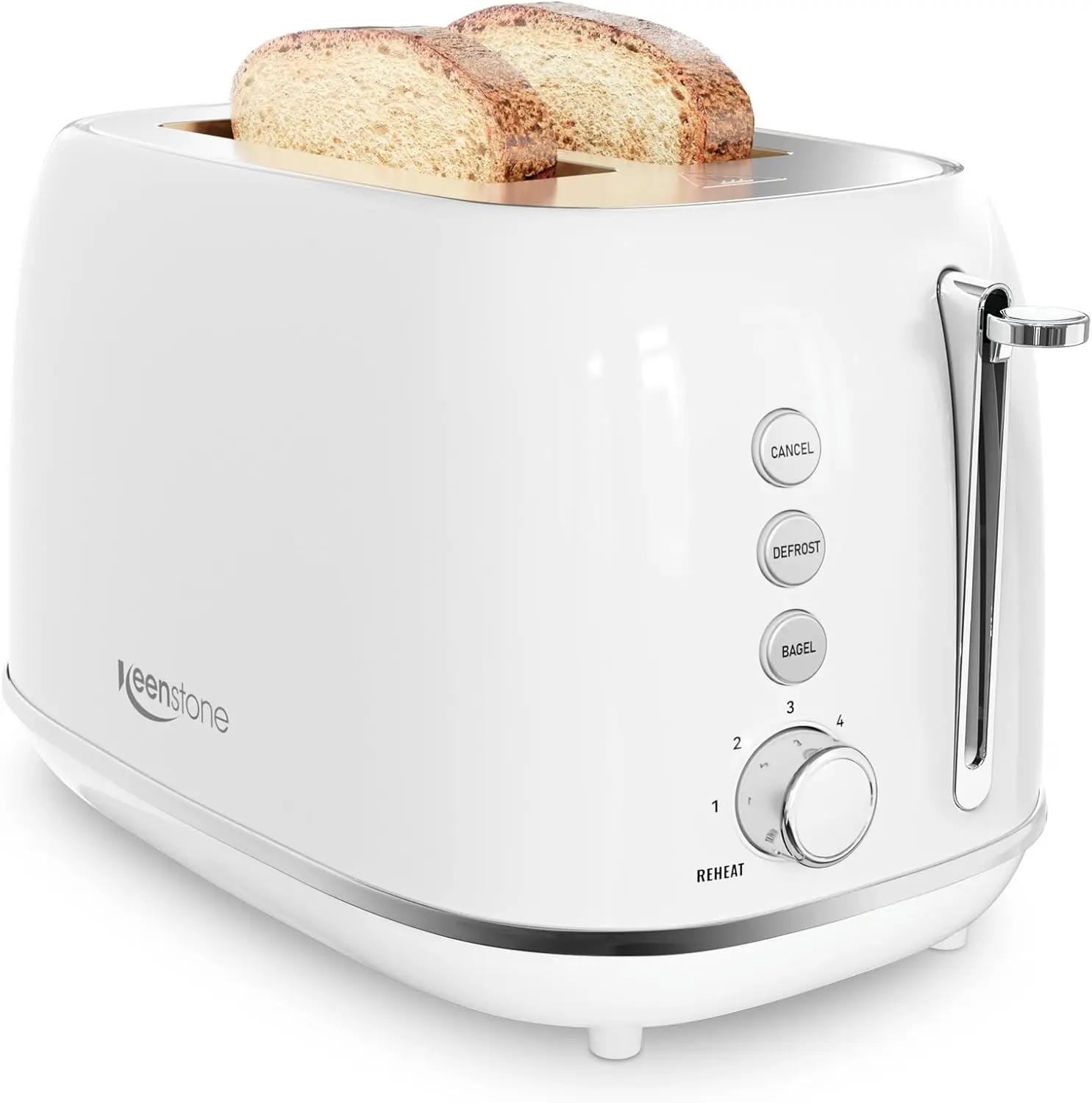 Keenstone retro 2-slice toaster in white