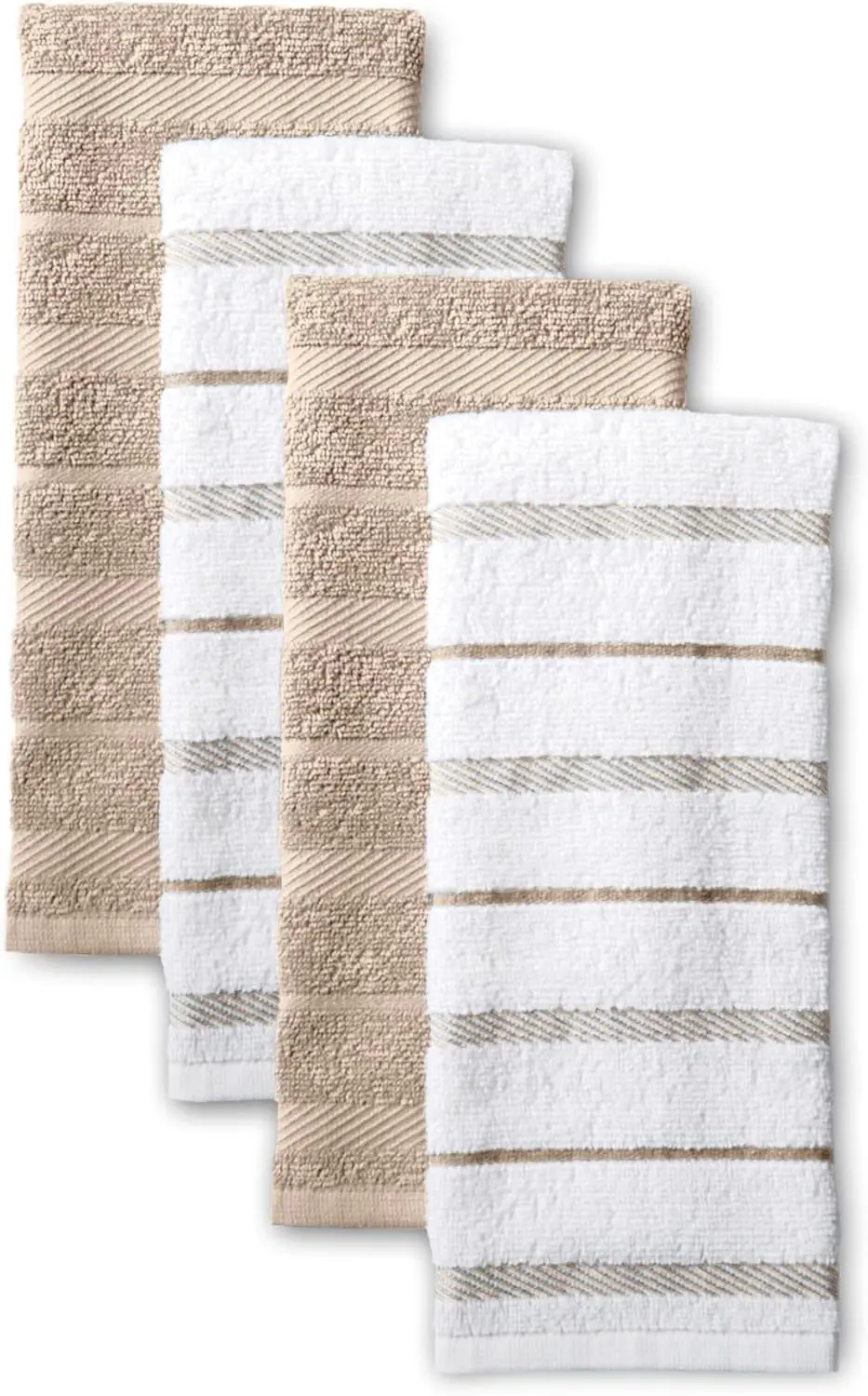 KitchenAid Albany tan and white striped kitchen towels